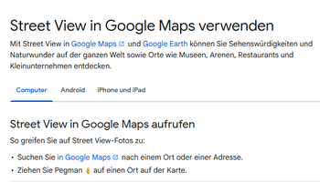 Text zu Street View in Google Maps