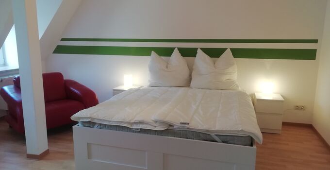 Schlafzimmer der Auszeitwohnung in der Härtelstr. in Waldheim