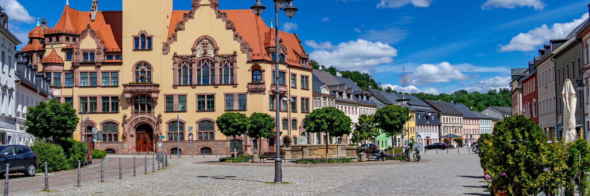 Stadt Waldheim mit Blick auf Rathaus