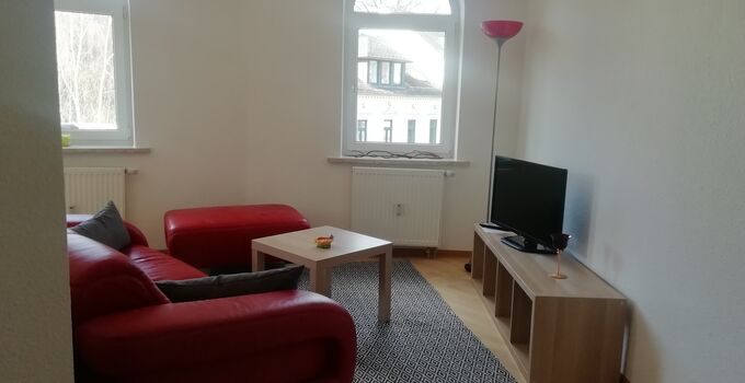 Wohnzimmer der Auszeitwohnung in der Härtelstr. in Waldheim