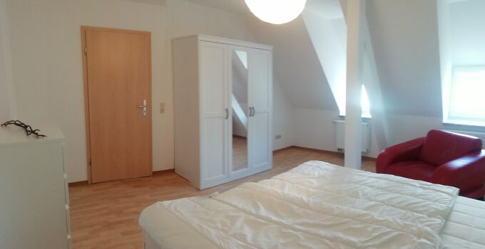 Schlafzimmer der Auszeitwohnung in der Härtelstr. in Waldheim
