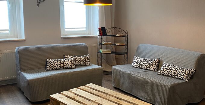 Wohnzimmer der Gästewohnung in der Oststr. 4 in Waldheim