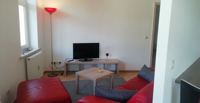 Wohnzimmer der Auszeitwohnung in der Härtelstr. in Waldheim
